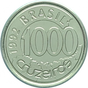 Аверс монеты Бразилия, 1000 крузейро, 1992-1993