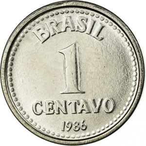 Реверс монеты Бразилия, 1 сентаво, 1986-1988