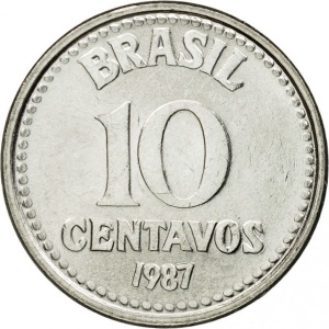 Реверс монеты Бразилия, 10 сентаво, 1986-1988