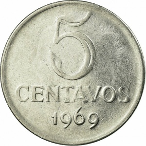 Реверс монеты Бразилия, 5 сентаво, 1969-1975