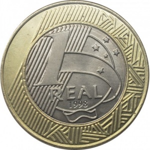 Реверс монеты Бразилия, 1 реал, 1998, 50 лет Декларации Прав Человека