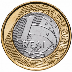 Реверс монеты Бразилия, 1 реал, 2015, XXXI летние Олимпийские Игры, Рио-де-Жанейро 2016 - Дзюдо