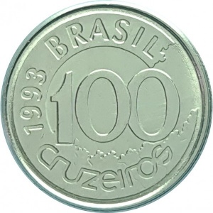 Аверс монеты Бразилия, 100 крузейро, 1992-1993