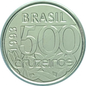 Аверс монеты Бразилия, 500 крузейро, 1992-1993