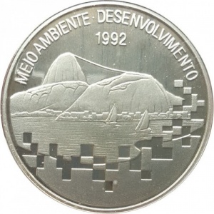 Аверс монеты Бразилия, 2000 крузейро, 1992, Конференция ООН по окружающей среде и развитию