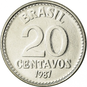 Реверс монеты Бразилия, 20 сентаво, 1986-1988