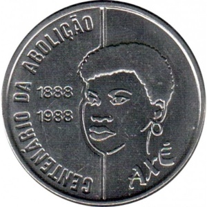 Реверс монеты Бразилия, 100 крузадо, 1988, 100 лет отмены рабства, женщины