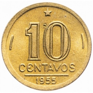 Реверс монеты Бразилия, 10 сентаво, 1947-1955, Жозе Бонифасиу де Андрада и Силва