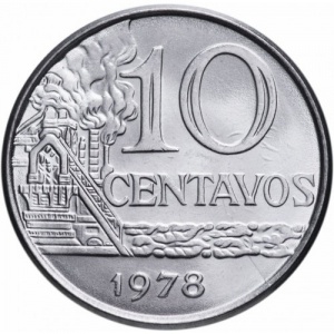 Реверс монеты Бразилия, 10 сентаво, 1974-1979