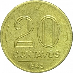 Реверс монеты Бразилия, 20 сентаво, 1943-1948, Жетулиу Варгас