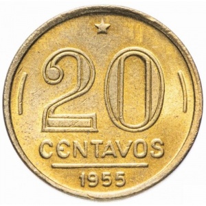 Реверс монеты Бразилия, 20 сентаво, 1948-1956, Руй Барбоза ди Оливейра