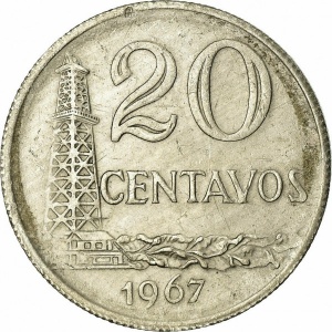 Реверс монеты Бразилия, 20 сентаво, 1967