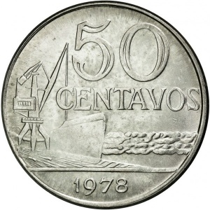Реверс монеты Бразилия, 50 сентаво, 1975-1979