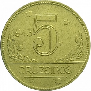 Реверс монеты Бразилия, 5 крузейро, 1942-1943