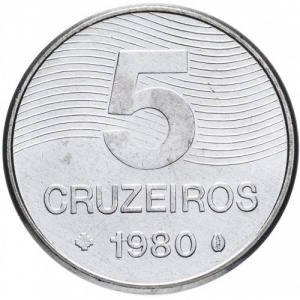 Реверс монеты Бразилия, 5 крузейро, 1980-1984