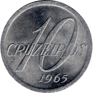 Реверс монеты Бразилия, 10 крузейро, 1965
