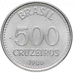 Реверс монеты Бразилия, 500 крузейро, 1985-1986