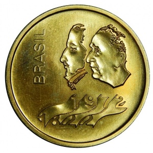 Аверс монеты Бразилия, 300 крузейро, 1972, 150 лет Декларации о Независимости