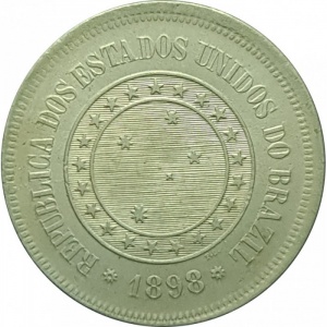 Аверс монеты Бразилия, 100 реалов, 1889-1900