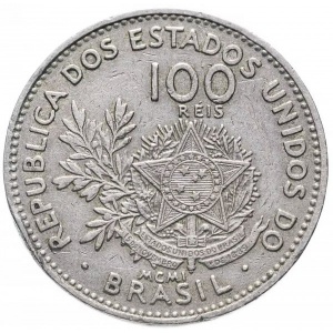 Аверс монеты Бразилия, 100 реалов, 1901