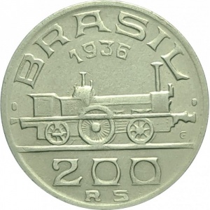 Аверс монеты Бразилия, 200 реалов, 1936-1938, Виконт ди Мауа