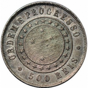 Реверс монеты Бразилия, 500 реалов, 1889