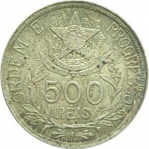 Реверс монеты Бразилия, 500 реалов, 1912