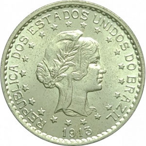 Аверс монеты Бразилия, 500 реалов, 1913