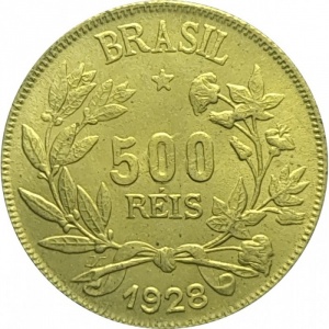 Аверс монеты Бразилия, 500 реалов, 1924-1930