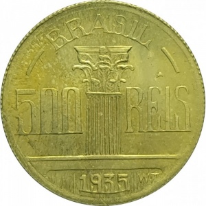 Реверс монеты Бразилия, 500 реалов, 1935
