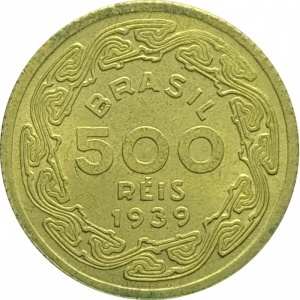 Аверс монеты Бразилия, 500 реалов, 1939