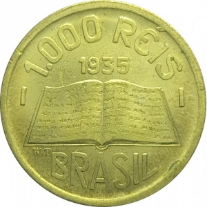 Аверс монеты Бразилия, 1000 реалов, 1935