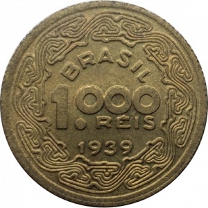 Аверс монеты Бразилия, 1000 реалов, 1939