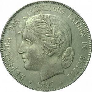 Аверс монеты Бразилия, 2000 реалов, 1891-1897