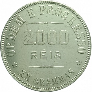 Реверс монеты Бразилия, 2000 реалов, 1906-1912