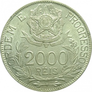 Реверс монеты Бразилия, 2000 реалов, 1912-1913