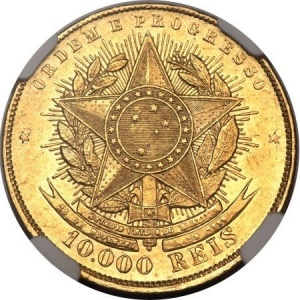 Реверс монеты Бразилия, 10.000 реалов, 1889-1921
