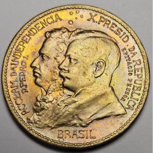 Аверс монеты Бразилия, 500 реалов, 1922, 100 лет независимости Бразилии