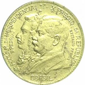 Аверс монеты Бразилия, 1000 реалов, 1922, 100 лет независимости Бразилии