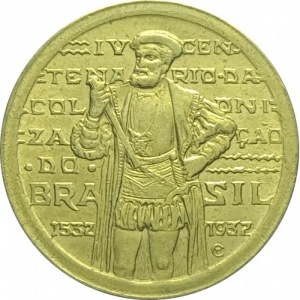 Аверс монеты Бразилия, 1000 реалов, 1932, 400 лет колонизации Бразилии