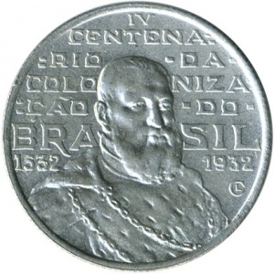 Аверс монеты Бразилия, 2000 реалов, 1932, 400 лет колонизации Бразилии