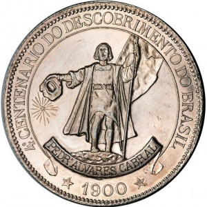 Реверс монеты Бразилия, 4000 реалов, 1900, 400 лет открытию Бразилии