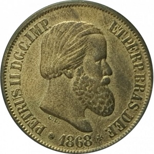 Аверс монеты Бразилия, 20 реалов, 1868-1870