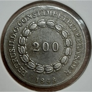 Аверс монеты Бразилия, 200 реалов, 1835-1848