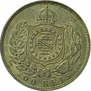 Реверс монеты Бразилия, 200 реалов, 1867-1869