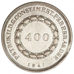 Аверс монеты Бразилия, 400 реалов, 1834-1848