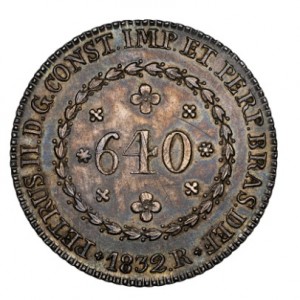 Реверс монеты Бразилия, 640 реалов, 1832-1833