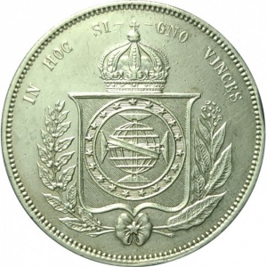 Реверс монеты Бразилия, 2000 реалов, 1853-1867