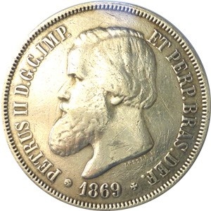 Аверс монеты Бразилия, 2000 реалов, 1868-1869