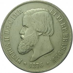 Аверс монеты Бразилия, 2000 реалов, 1875-1876